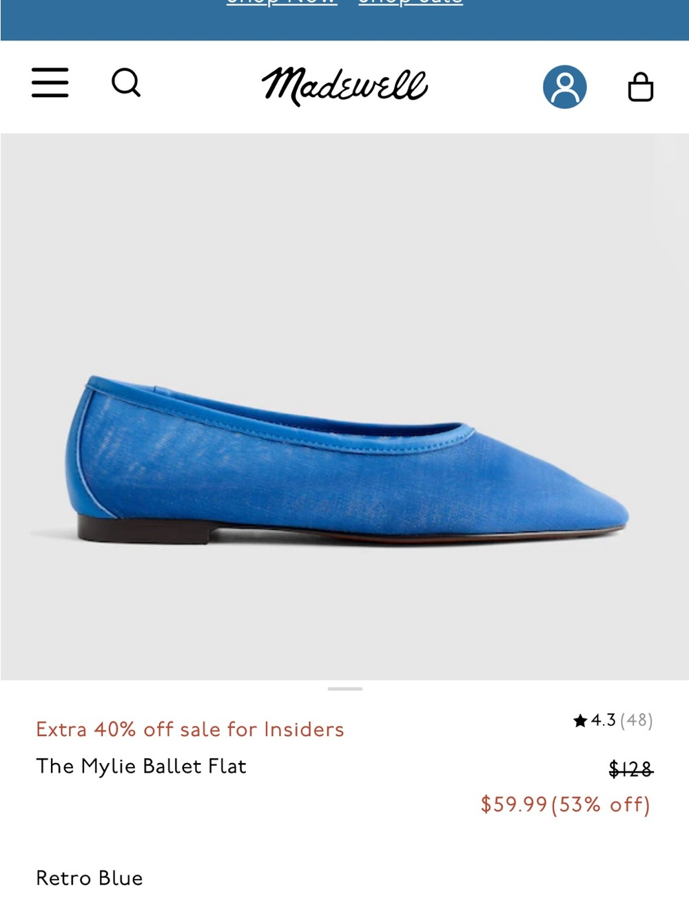 Madewell Mylie Flat in Mesh